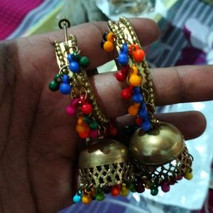 Big Size Golden Punjabi Earings Set