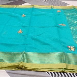 Gotapatti Saree New.Sea Green