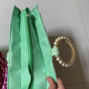 Ethnic Bag With Pearl Hand