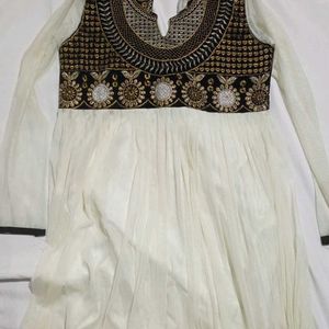 Ethnic Wear Net Gown With Embroidery Works