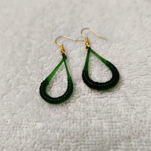 Green Glass Earrings ✨