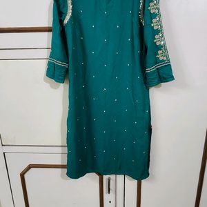 Green Festive W Kurta Sharara Set