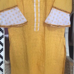 Yellow White Palazzo Set