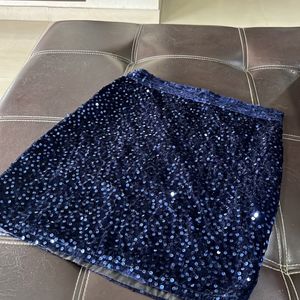 Stunning Blue Velvet Non Stretch Skirt