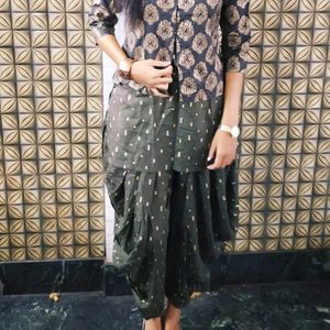 Kurti With Dhoti Pant And Ethnic Jacket