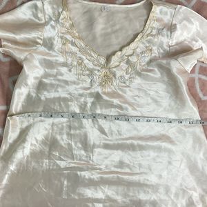 grandma satin top for lounge or sleepwear