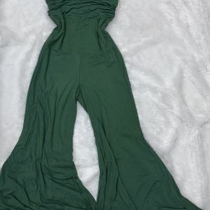 Vintage Forest Green Pinterest Flared Jumpsuit