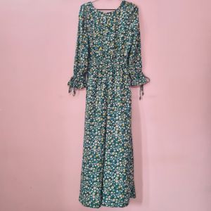 Green Floral Jumpsuit