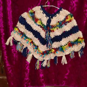 Kids Girls Poncho Handmade Winter