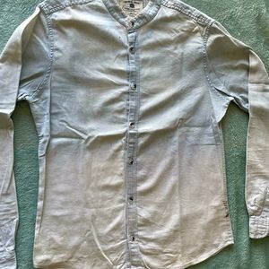 Blue Chinese Collar Shirt