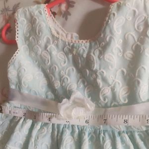 Powder Blue Embroidered Frock For Baby