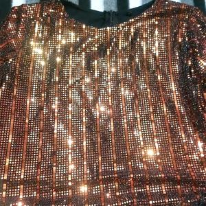 Party Wear Sequins Top Gold