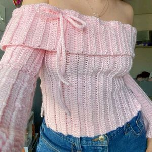 Crochet Off Shoulder Sweater ♡