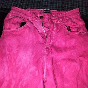 Tye Dye Pink Wide Leg Jeans