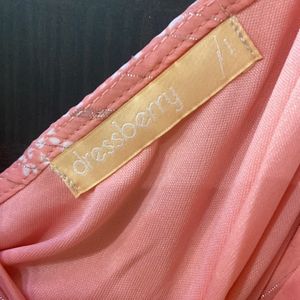 Beautiful Peach Color Short Dress