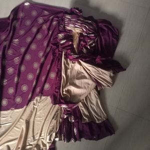 Ready To Wear Saree Wine & Golden