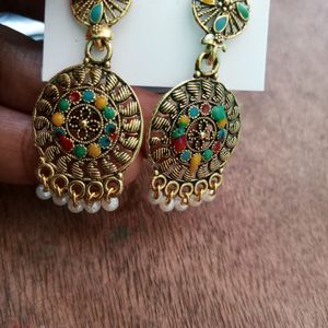 New Golden Colourful Earrings