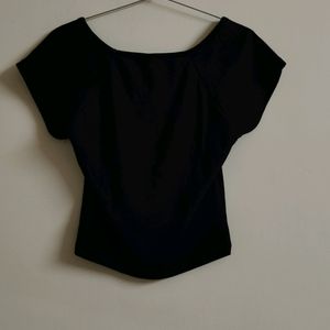 Square Neck Black Top