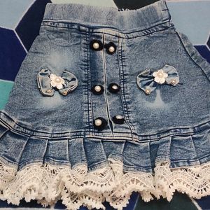 Denim Skirt For Kids(2-3) Yrs