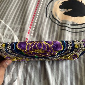 Ladies Emroidered Clutch In New Condition