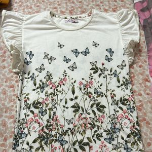 Girls Butterfly Printed Top