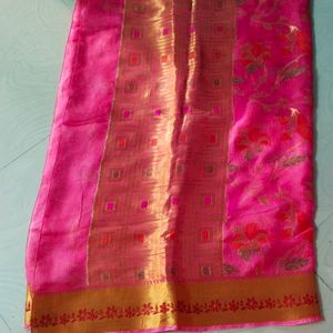 Cotton Blend Pattu Border Saree