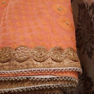 Peach Saree