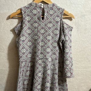 Grey Pink Woollen Dress