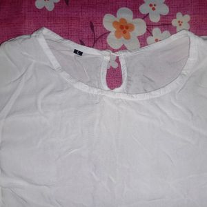 Casual Regular Sleeves Embroid Women White Top