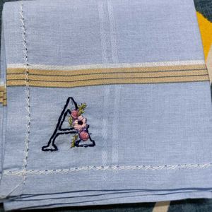 Customized Initial Embroidery On Handkerchief