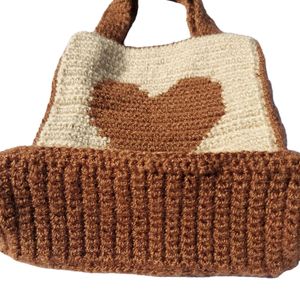 Crochet Stereo Hearts Tote Bag