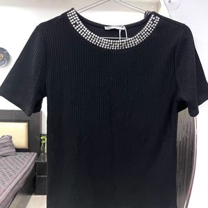 Zara - New Black Knitted Top