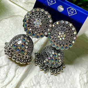 Peacock Jhumka Earrings