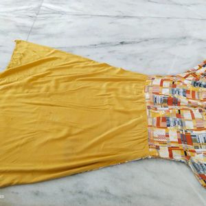 Yellow Layered Anarkali Kurta For Women