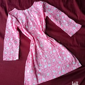 Floral Pink Short Kurti