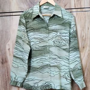 Light Green Printed Shirt Size-42