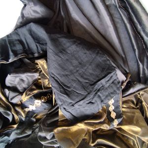 Black And Gold Saree