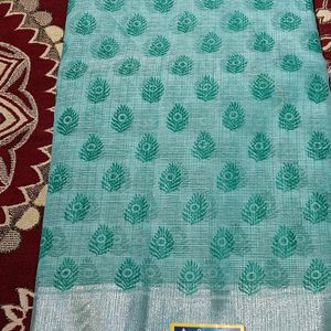 Green Kota Cotton Saree