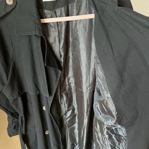 Black Casual Trench Coat