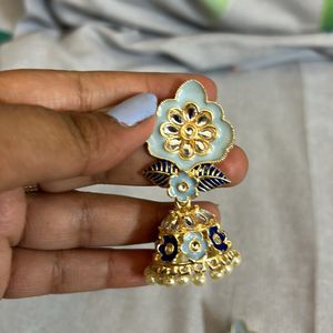 Gold Plated Blue Jhumka