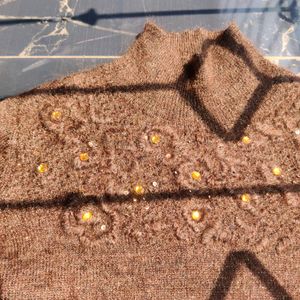 Turtle Neck Coffee Brown Sweater (Women)