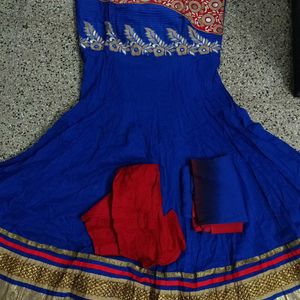 New Blue N Red Kurta Set