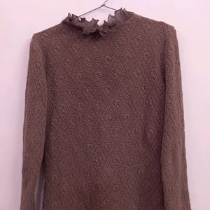 Woolen Mud Brown Color Top