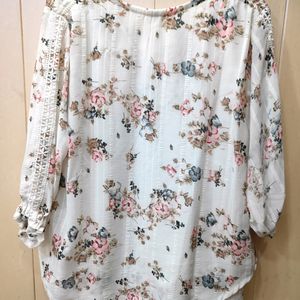 Floral White Printed Top (Women)