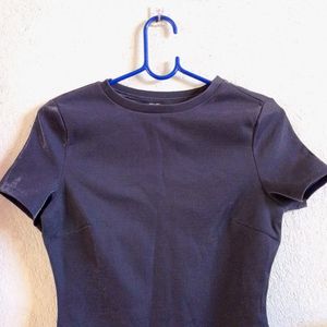 Navy Blue Crop Top