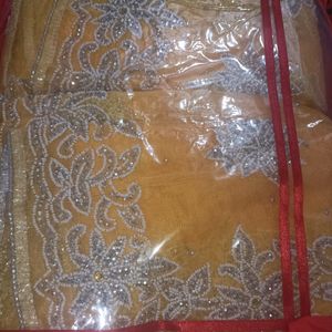 Diwali Special Net Saree With Blouse