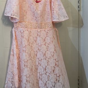 Very New Peach Colour Girlish Frock