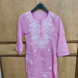 Pink Chikankari Work Beautiful Kurta