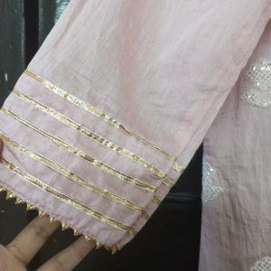 Sale !!! Baby Pink Embroidered Kurta