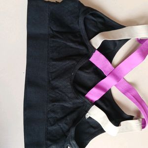 Sports Wear Black Color Racerback Bra